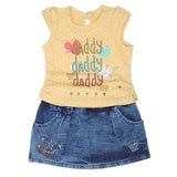 Newborn Girls Half Sleeves Skirt Suit - Yellow, Kids, NB Girls Sets And Suits, Chase Value, Chase Value