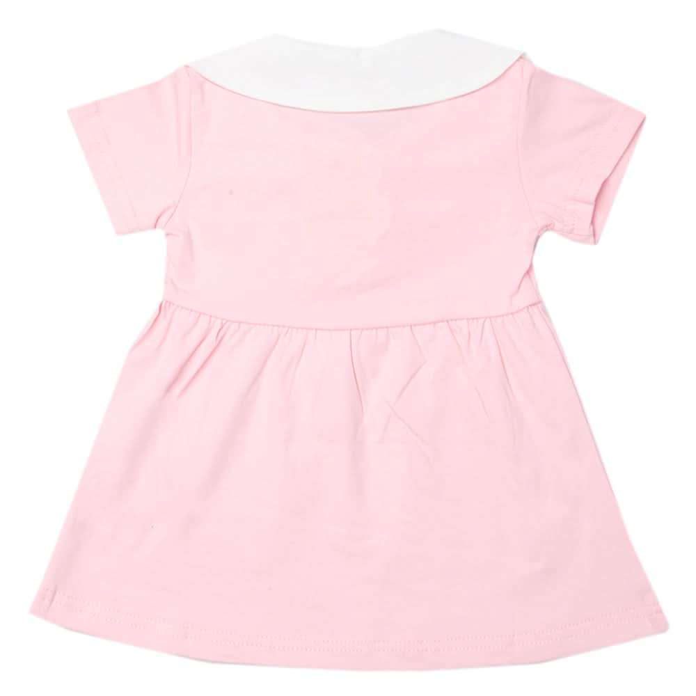 Newborn Girls Half Sleeves Frock - Light Pink, Kids, Newborn Girls Frocks, Chase Value, Chase Value