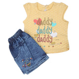 Newborn Girls Half Sleeves Skirt Suit - Yellow, Kids, NB Girls Sets And Suits, Chase Value, Chase Value