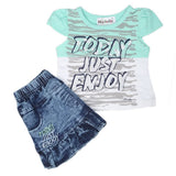 Newborn Girls Half Sleeves Skirt Suit - Cyan, Kids, NB Girls Sets And Suits, Chase Value, Chase Value