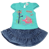 Newborn Girls Half Sleeves Skirt Suit - Sea Green, Kids, NB Girls Sets And Suits, Chase Value, Chase Value