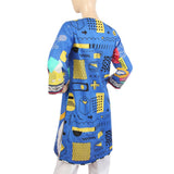 Women's Digital Printed Kurti - Royal Blue, Women Ready Kurtis, Chase Value, Chase Value