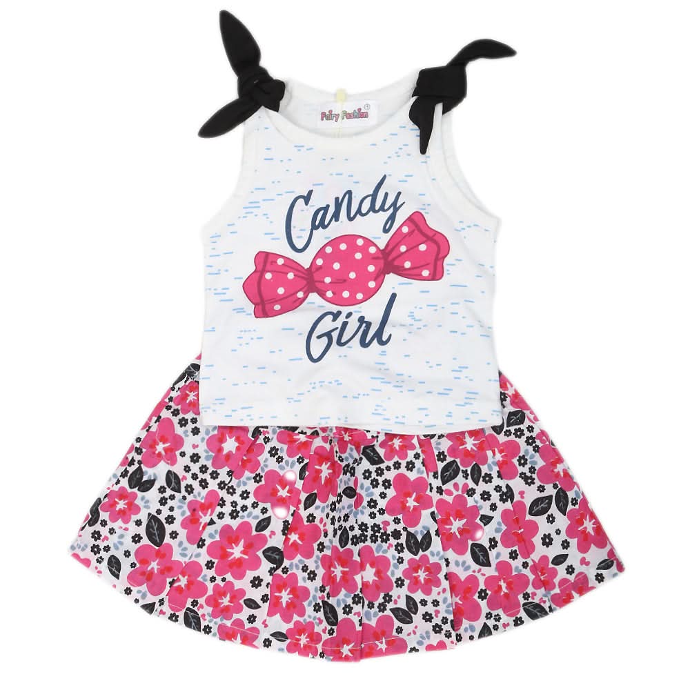 Newborn Girls Half Sleeves Short Suit - Pink, Kids, NB Girls Sets And Suits, Chase Value, Chase Value