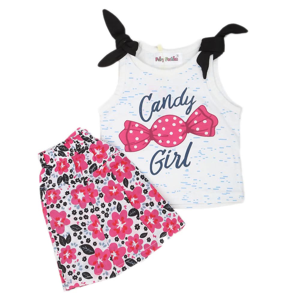 Newborn Girls Half Sleeves Short Suit - Pink, Kids, NB Girls Sets And Suits, Chase Value, Chase Value
