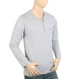 Men's Full Sleeves T-Shirt - Light Grey, Men's T-Shirts & Polos, Chase Value, Chase Value