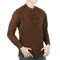 Men's Full Sleeves Casual Shirt - Dark Brown, Men, Shirts, Chase Value, Chase Value
