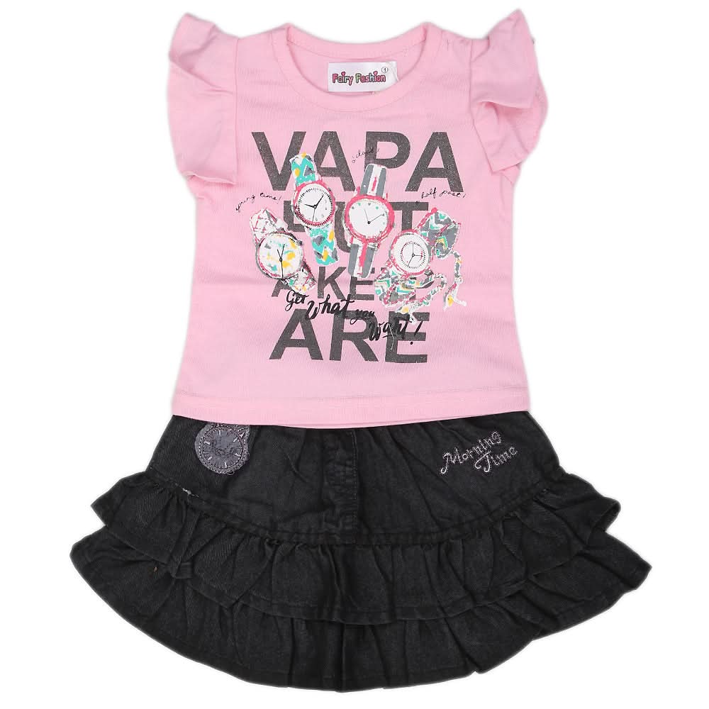 Newborn Girls Half Sleeves Short Suit - Pink, Kids, NB Girls Sets And Suits, Chase Value, Chase Value