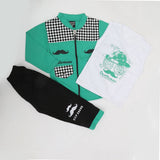 Boys Full Sleeves 3Pcs Suit (1664) - Green, Kids, Boys Sets And Suits, Chase Value, Chase Value