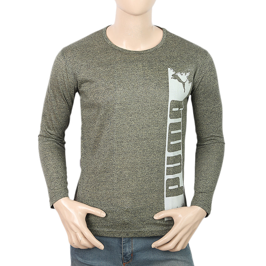 Men's Full Sleeves Twisted T-Shirt - Olive Green, Men's T-Shirts & Polos, Chase Value, Chase Value