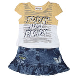 Newborn Girls Half Sleeves Skirt Suit - Yellow, Kids, NB Girls Sets And Suits, Chase Value, Chase Value