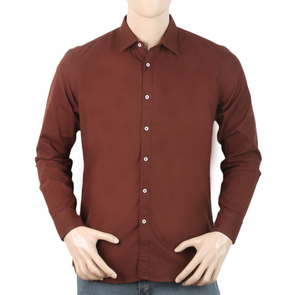 Men's Full Sleeves Casual Shirt - Coffee, Men, Shirts, Chase Value, Chase Value