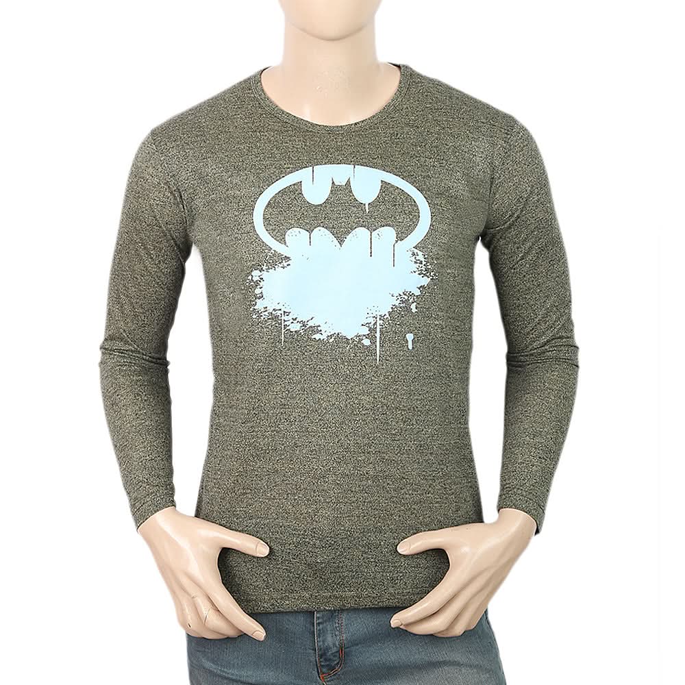 Men's Full Sleeves Twisted T-Shirt - Olive Green, Men, T-Shirts And Polos, Chase Value, Chase Value