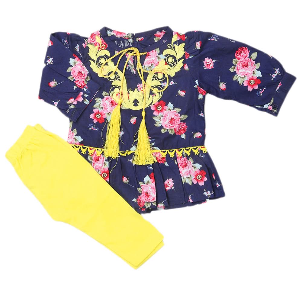Newborn Girls Half Sleeves Suit - Yellow, Kids, Newborn Girls Sets And Suits, Chase Value, Chase Value