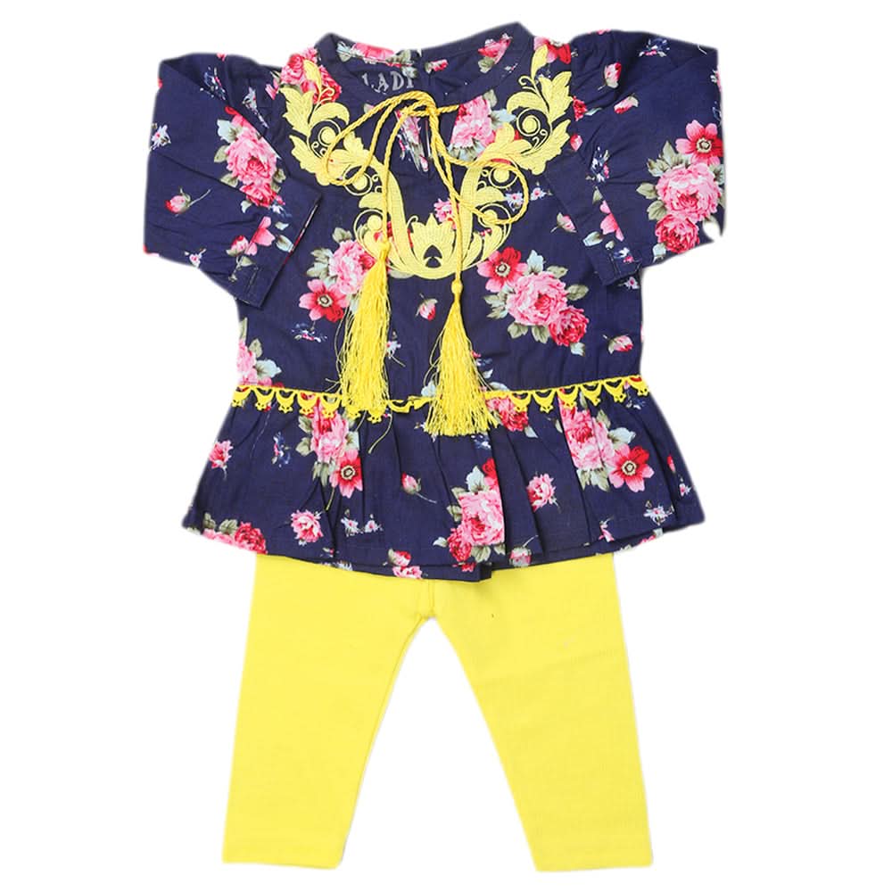 Newborn Girls Half Sleeves Suit - Yellow, Kids, Newborn Girls Sets And Suits, Chase Value, Chase Value