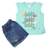 Newborn Girls Half Sleeves Skirt Suit - Cyan, Kids, NB Girls Sets And Suits, Chase Value, Chase Value