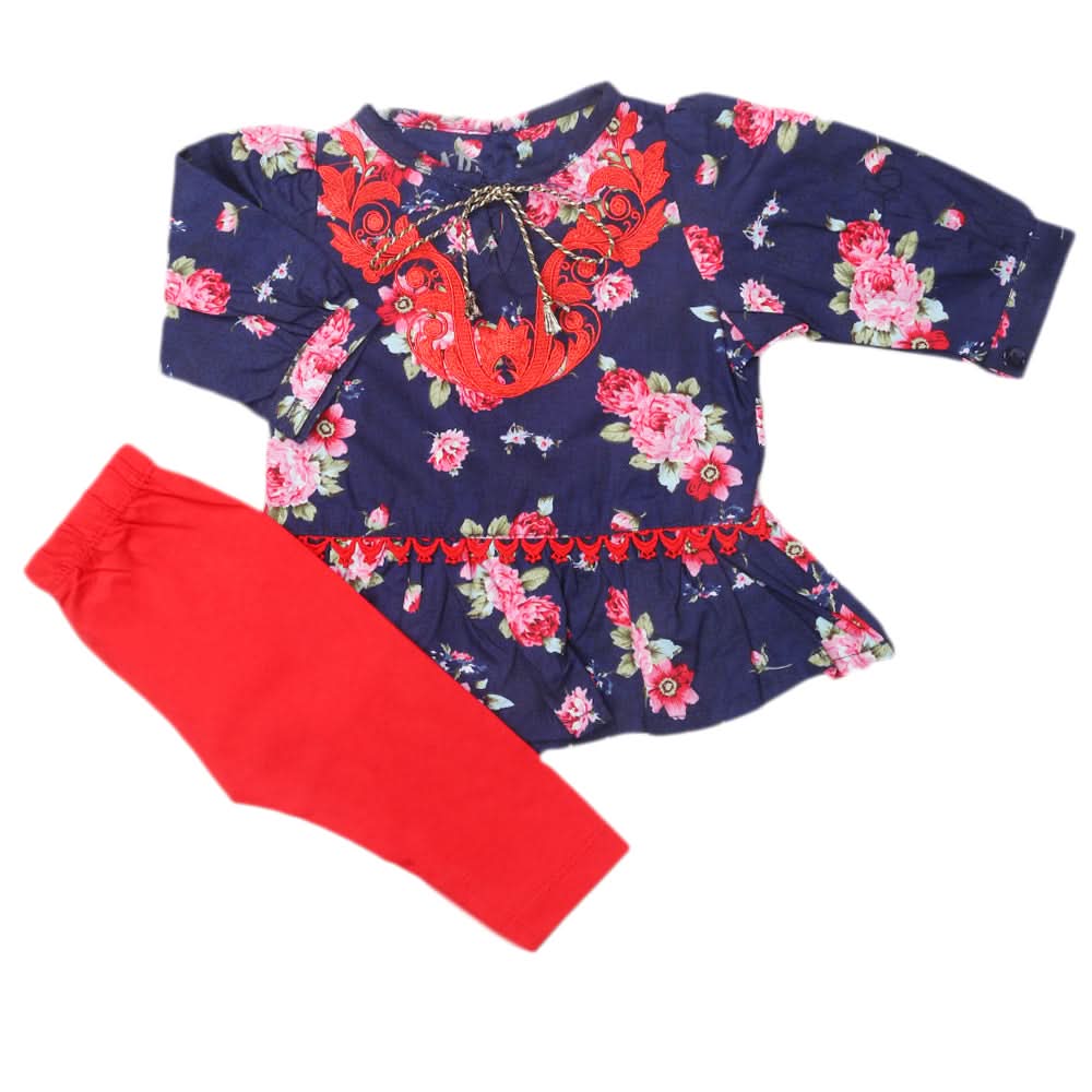 Newborn Girls Half Sleeves Suit - Red, Kids, Newborn Girls Sets And Suits, Chase Value, Chase Value