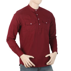 Men's Full Sleeves Casual Shirt - Maroon, Men, Shirts, Chase Value, Chase Value