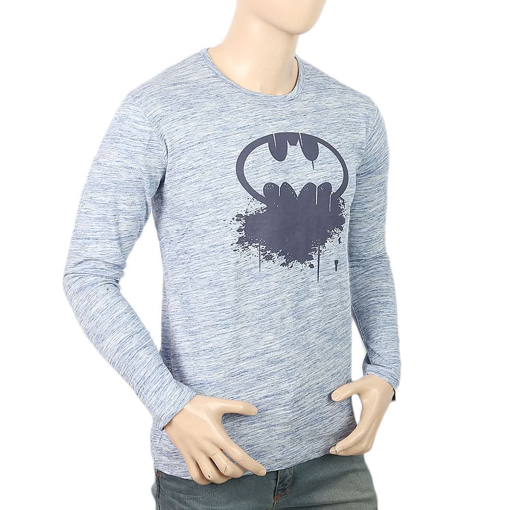 Men's Full Sleeves Twisted T-Shirt - Light Blue, Men, T-Shirts And Polos, Chase Value, Chase Value