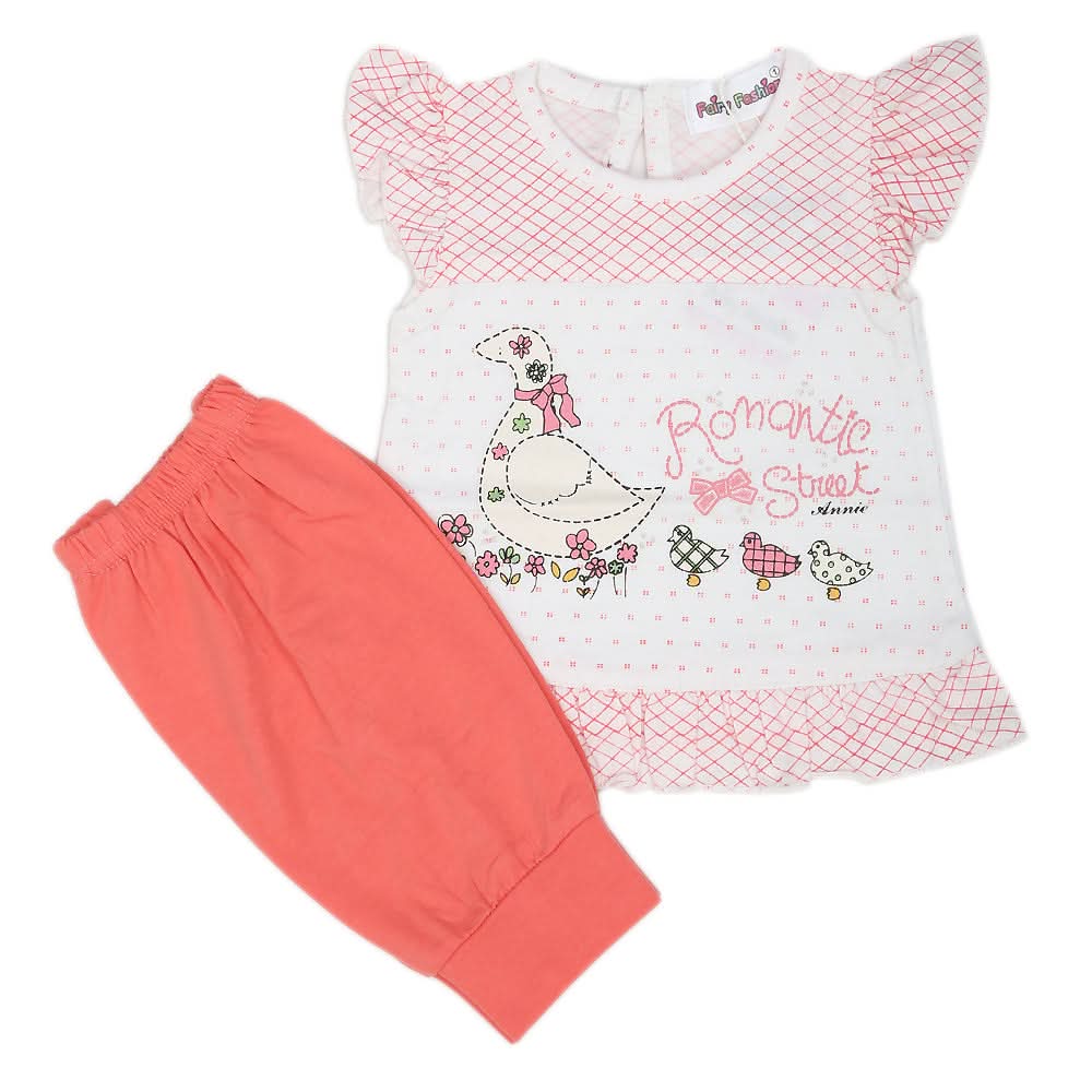 Newborn Girls Half Sleeves Short Suit - Red, Kids, NB Girls Sets And Suits, Chase Value, Chase Value