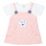 Newborn Girls Half Sleeves Frock - Peach, Kids, Newborn Girls Frocks, Chase Value, Chase Value