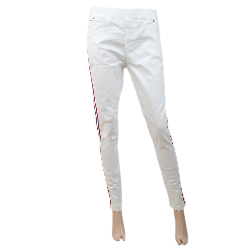 Women's Cotton Jagging Pant With Twill Tape - White, Women, Pants & Tights, Chase Value, Chase Value