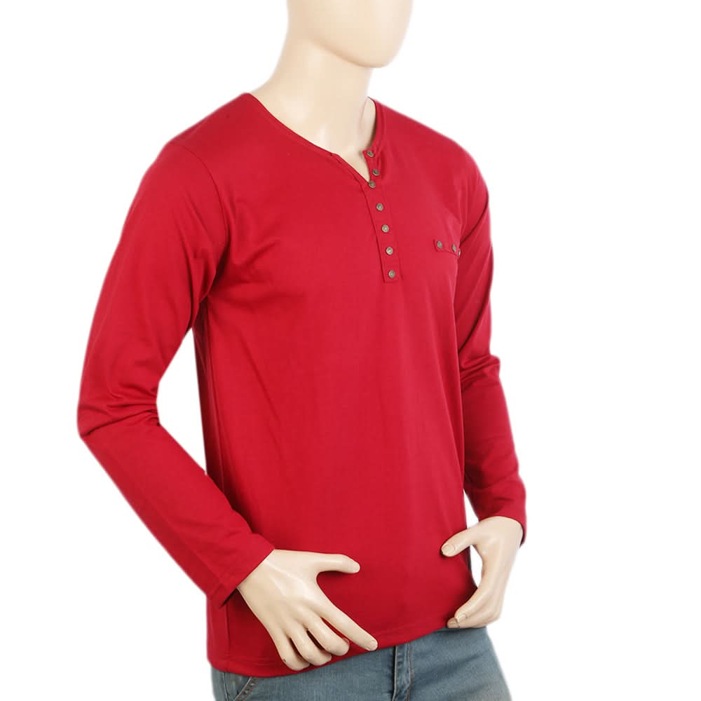 Men's Full Sleeves T-Shirt - Maroon, Men's T-Shirts & Polos, Chase Value, Chase Value
