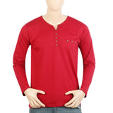 Men's Full Sleeves T-Shirt - Maroon, Men's T-Shirts & Polos, Chase Value, Chase Value