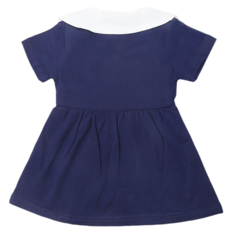 Newborn Girls Half Sleeves Frock - Navy Blue, Kids, Newborn Girls Frocks, Chase Value, Chase Value