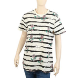 Women's Half Sleeves T-Shirt - Off White, Women T-Shirts & Tops, Chase Value, Chase Value