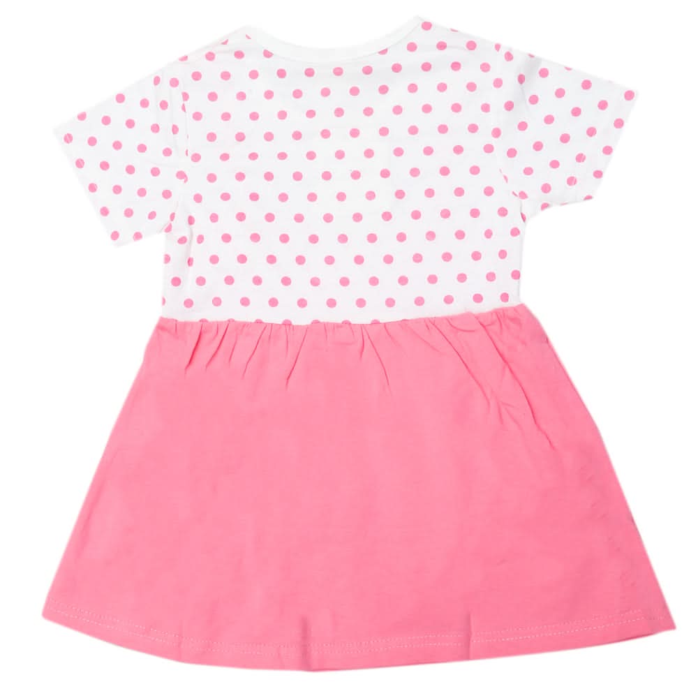 Newborn Girls Half Sleeves Frock - Pink, Kids, Newborn Girls Frocks, Chase Value, Chase Value