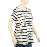 Women's Half Sleeves T-Shirt - Off White, Women T-Shirts & Tops, Chase Value, Chase Value