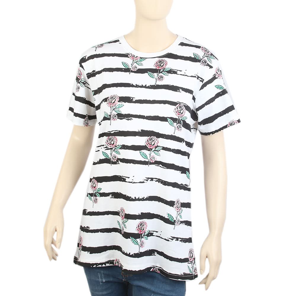 Women's Half Sleeves T-Shirt - White, Women T-Shirts & Tops, Chase Value, Chase Value