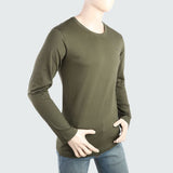 Men's Round Neck Full Sleeves T-Shirt - Green, Men, T-Shirts And Polos, Chase Value, Chase Value