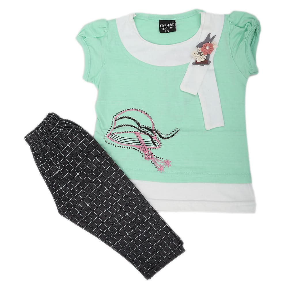 Girls Short Suit - Cyan, Kids, Girls Sets And Suits, Chase Value, Chase Value