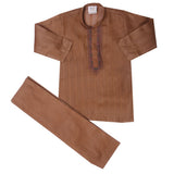 Boys Embroidered Shalwar Suit - Brown, Boys Shalwar Kameez, Chase Value, Chase Value