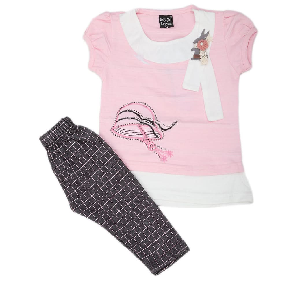 Girls Short Suit - Pink, Kids, Girls Sets And Suits, Chase Value, Chase Value