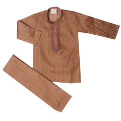 Boys Embroidered Shalwar Suit - Brown, Boys Shalwar Kameez, Chase Value, Chase Value