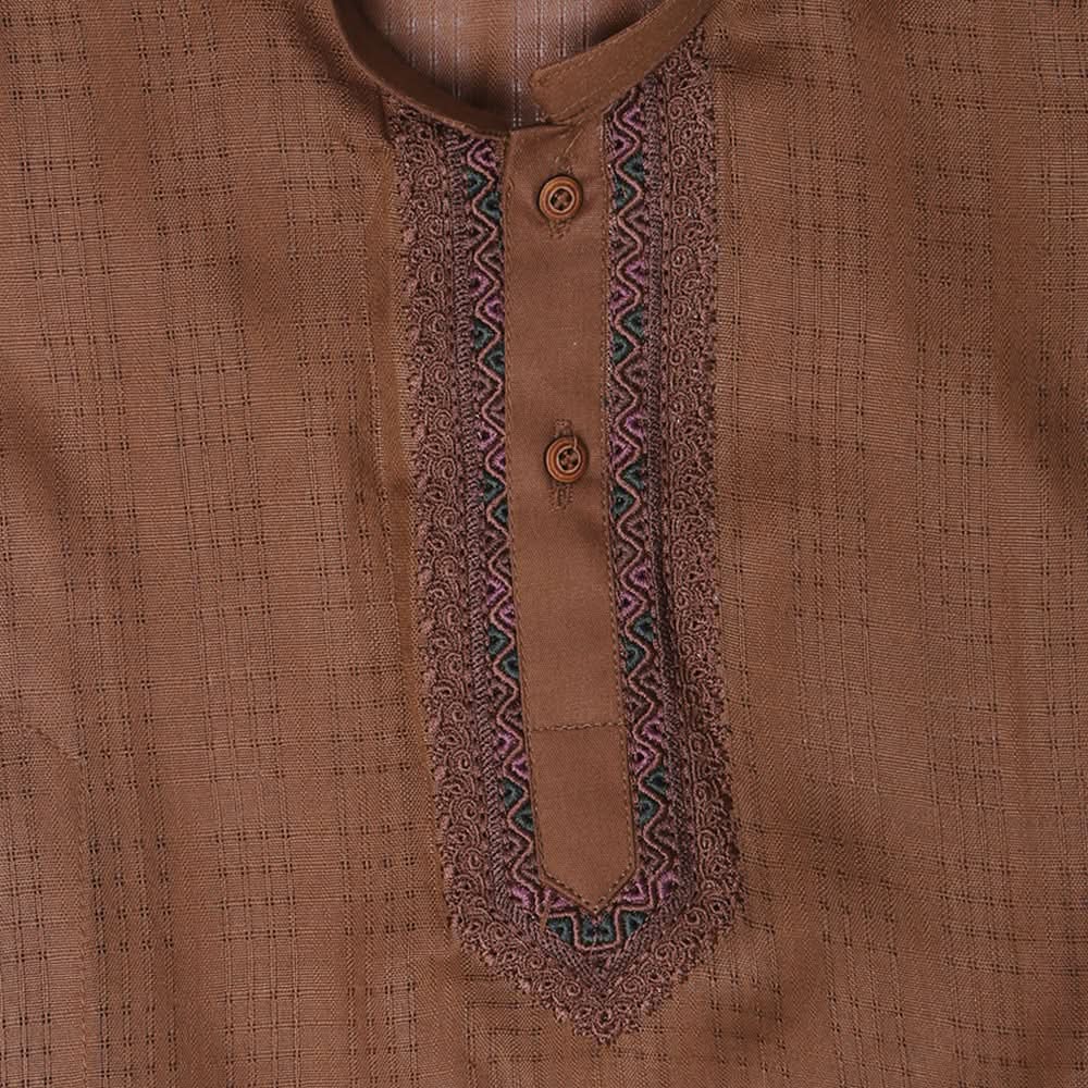 Boys Embroidered Shalwar Suit - Brown, Boys Shalwar Kameez, Chase Value, Chase Value