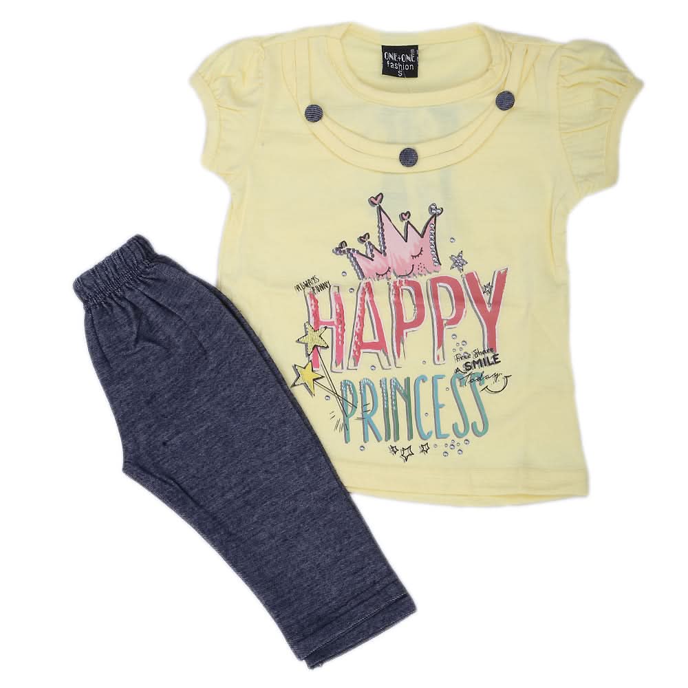 Girls Short Suit - Yellow, Kids, Girls Sets And Suits, Chase Value, Chase Value