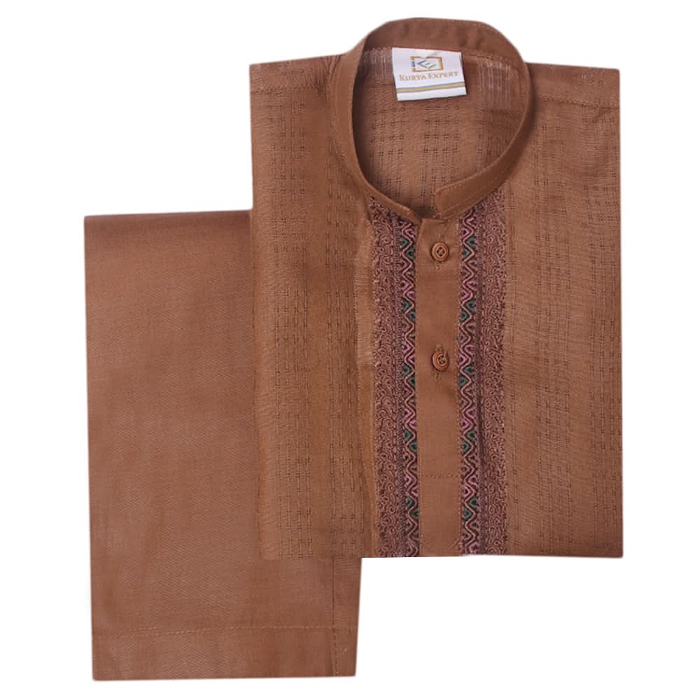 Boys Embroidered Shalwar Suit - Brown, Boys Shalwar Kameez, Chase Value, Chase Value