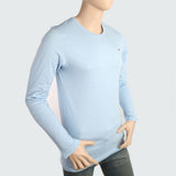 Men's Round Neck Full Sleeves T-Shirt - Sky Blue, Men, T-Shirts And Polos, Chase Value, Chase Value