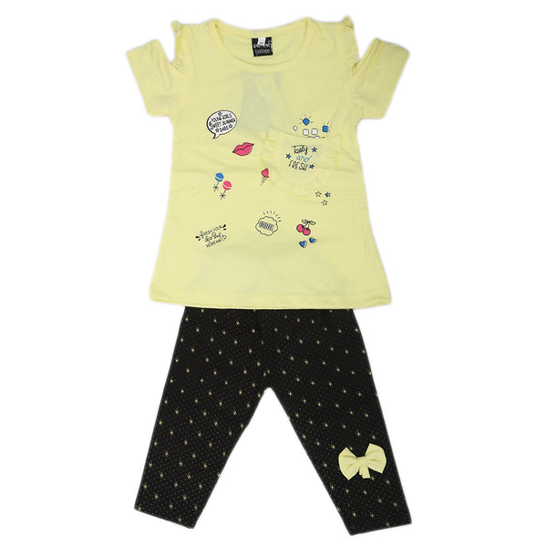 Girls Short Suit - Yellow, Kids, Girls Sets And Suits, Chase Value, Chase Value