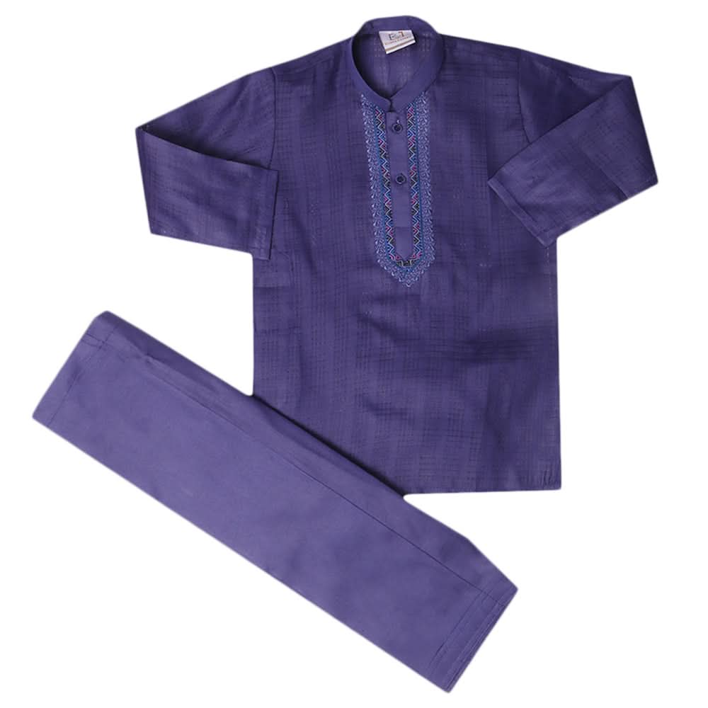 Boys Embroidered Shalwar Suit - Blue, Kids, Boys Shalwar Kameez, Chase Value, Chase Value