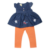 Newborn Girls Half Sleeves Suit - Denim - A, Kids, Newborn Girls Sets And Suits, Chase Value, Chase Value