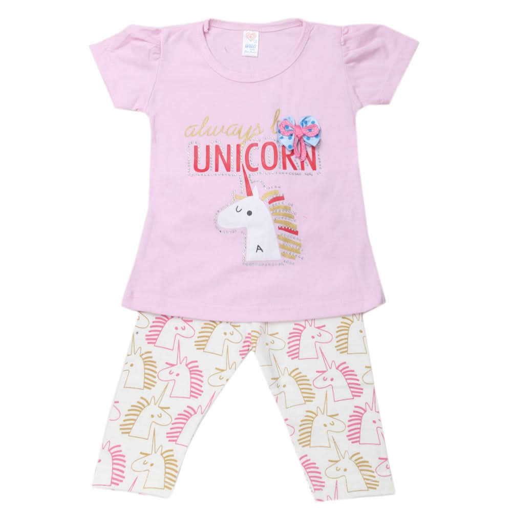 Girls Half Sleeves Suit - Pink, Kids, Girls Sets And Suits, Chase Value, Chase Value