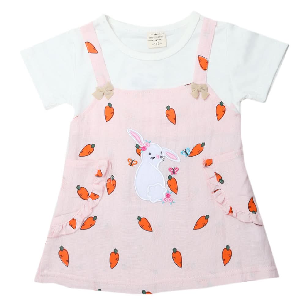 Newborn Girls Half Sleeves Frock - Pink, Kids, Newborn Girls Frocks, Chase Value, Chase Value