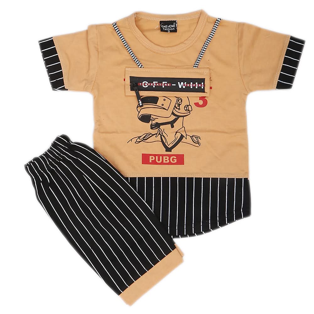 Boys Short Suit - Peach, Kids, Boys Sets And Suits, Chase Value, Chase Value