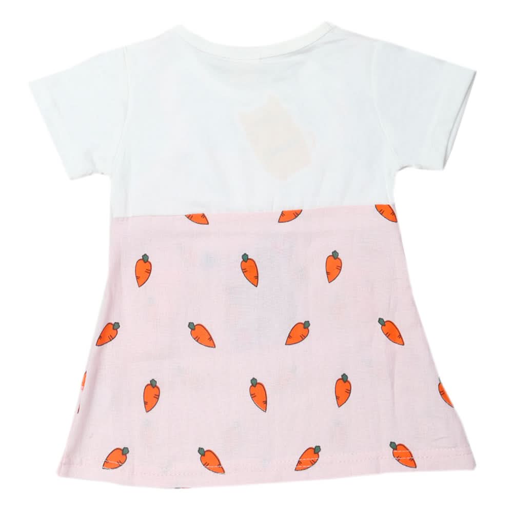 Newborn Girls Half Sleeves Frock - Pink, Kids, Newborn Girls Frocks, Chase Value, Chase Value