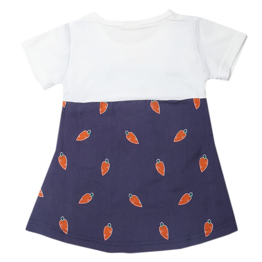 Newborn Girls Half Sleeves Frock - Navy Blue, Kids, Newborn Girls Frocks, Chase Value, Chase Value