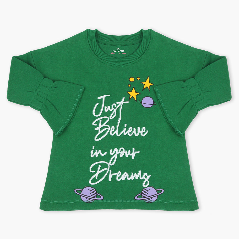 Eminent Girls Full Sleeves T-Shirt - Green, Girls T-Shirts, Eminent, Chase Value